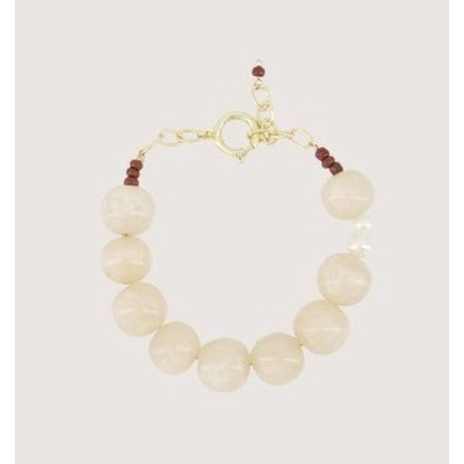 Zusss ZUSSS - CHUNKY BEAD BRACELET - GREY OYSTER