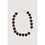 Zusss ZUSSS - HEART NECKLACE WITH PEARLS - DARK CHOCO