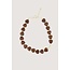 Zusss ZUSSS - HEART NECKLACE WITH PEARLS - HAZELNUT