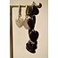 Zusss ZUSSS - EARRING WITH HEART AND PEARL - GREY OYSTER