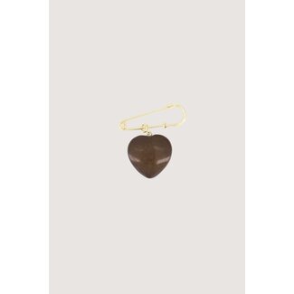 Zusss ZUSSS - HEART CHARM - DARK CHOCO