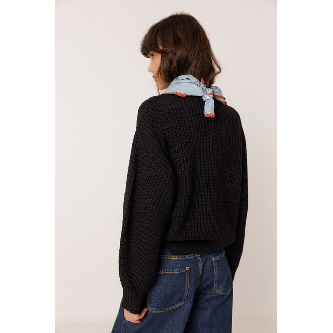 Indi&Cold INDI & COLD - RIB SWEATER - NAVY