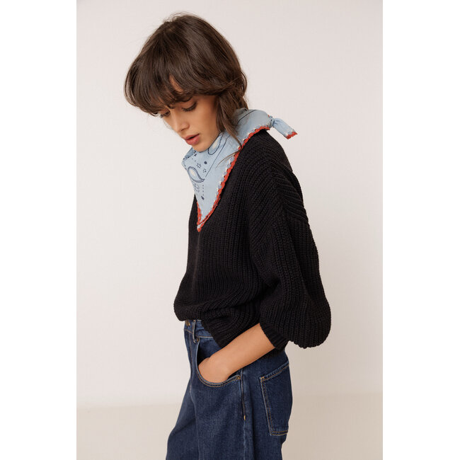 Indi&Cold INDI & COLD - RIB SWEATER - NAVY