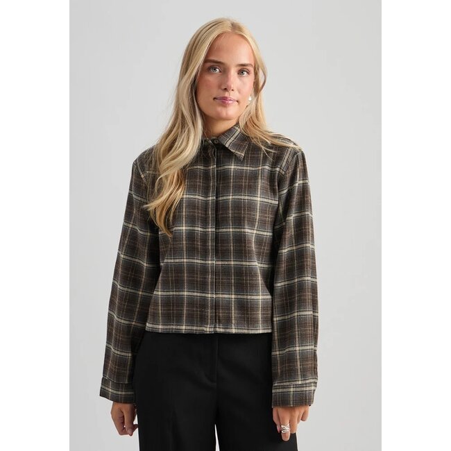 Minus MINUS - MSREGINE SHIRT - TIRAMISU CHECKED