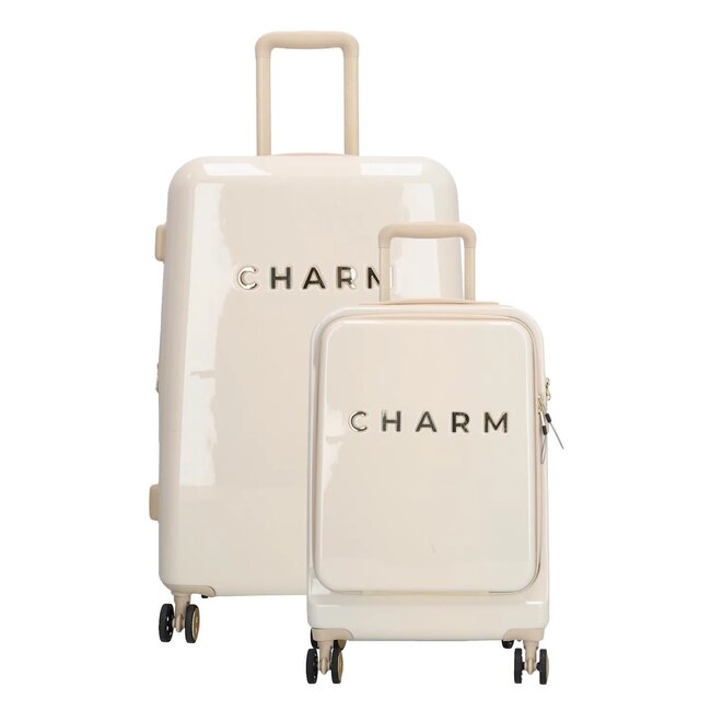 CHARM LONDON CHARM LONDON - CAPETOWN KOFFER 24 Inch - BEIGE GLIMMEND