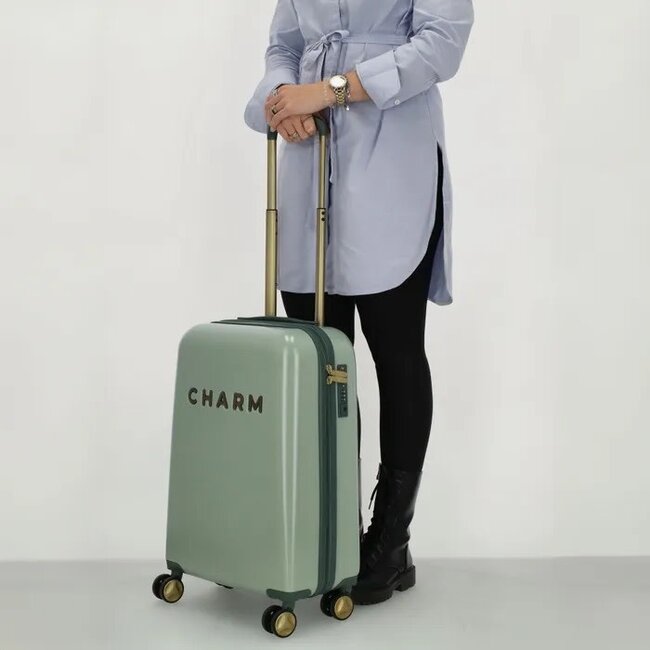 CHARM LONDON CHARM LONDON - CAPETOWN KOFFER - TROLLEY - LICHTGROEN
