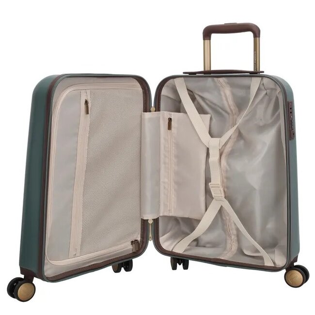 CHARM LONDON CHARM LONDON - CAPETOWN KOFFER - TROLLEY - DONKERGROEN