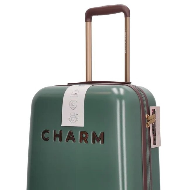CHARM LONDON CHARM LONDON - CAPETOWN KOFFER - TROLLEY - DONKERGROEN