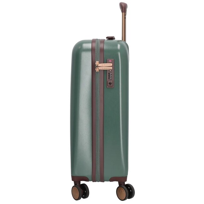CHARM LONDON CHARM LONDON - CAPETOWN KOFFER - TROLLEY - DONKERGROEN