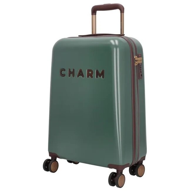 CHARM LONDON CHARM LONDON - CAPETOWN KOFFER - TROLLEY - DONKERGROEN