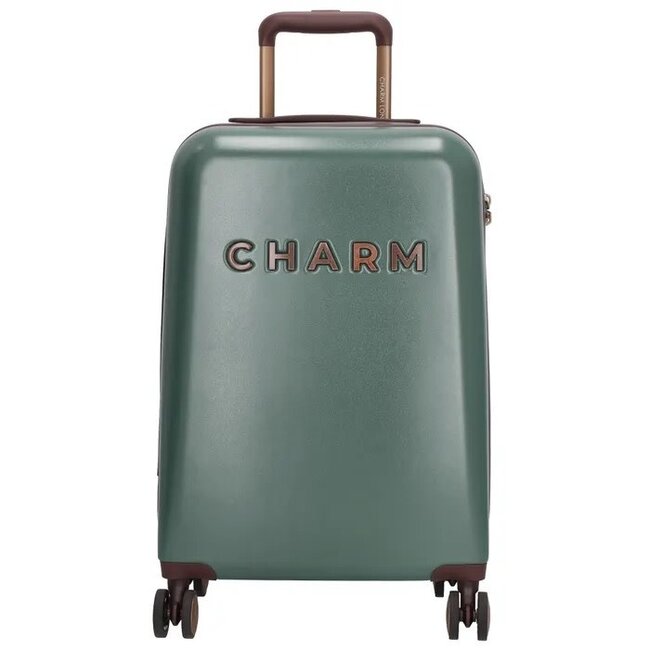 CHARM LONDON CHARM LONDON - CAPETOWN KOFFER - TROLLEY - DONKERGROEN