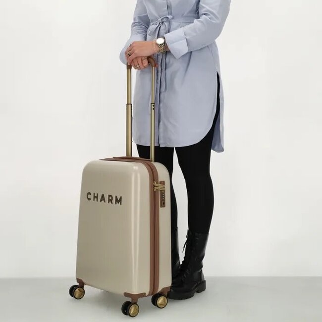 CHARM LONDON CHARM LONDON - CAPETOWN KOFFER - TROLLEY - BEIGE