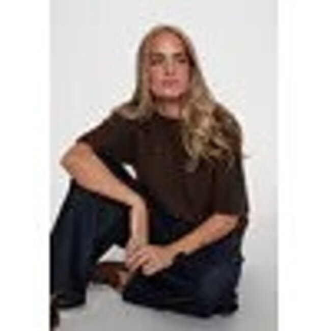 Minus MINUS - MSMARGRETHE GRS RWS KNIT T-SHIRT - TIRAMISU