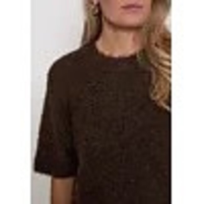 Minus MINUS - MSMARGRETHE GRS RWS KNIT T-SHIRT - TIRAMISU