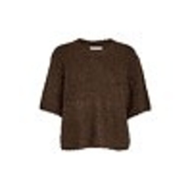 Minus MINUS - MSMARGRETHE GRS RWS KNIT T-SHIRT - TIRAMISU