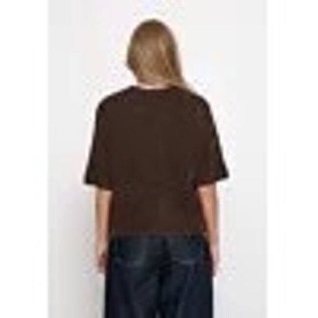 Minus MINUS - MSMARGRETHE GRS RWS KNIT T-SHIRT - TIRAMISU