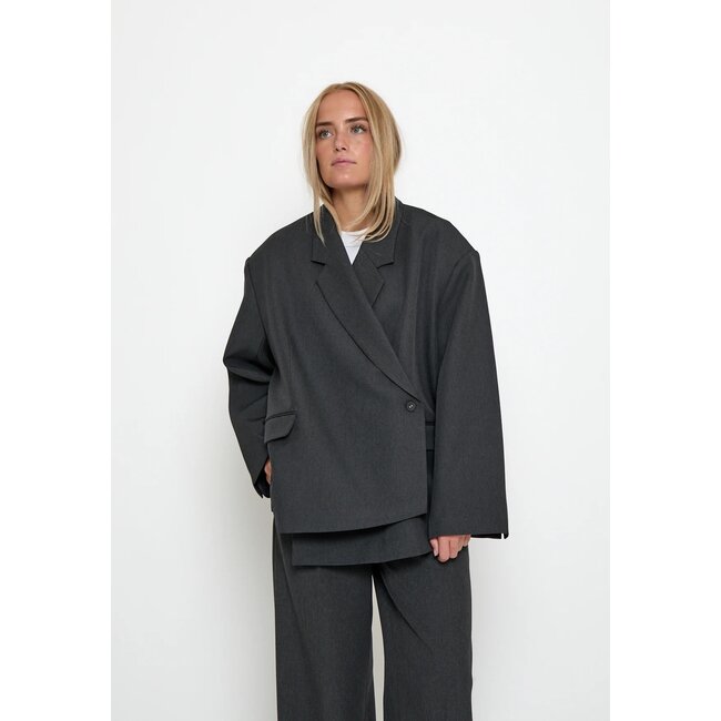 Minus MINUS - MSVIVIANNE OVERSIZE BLAZER - DARK GREY