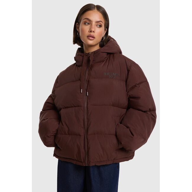 Alix The Label ALIX THE LABEL - LADIES WOVEN PUFFER COAT - WARM BROWN
