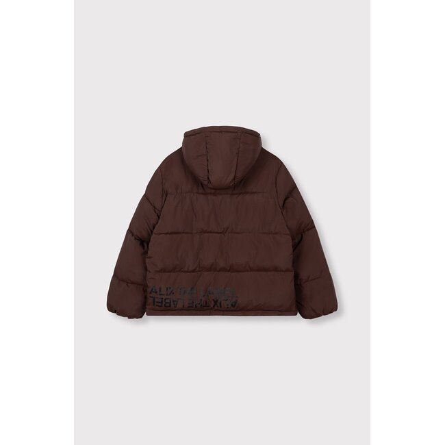 Alix The Label ALIX THE LABEL - LADIES WOVEN PUFFER COAT - WARM BROWN