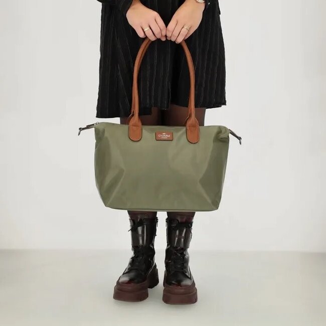 CHARM LONDON CHARM LONDON - BUCKINGHAM - SCHOOLTAS / SHOPPER - OLIJFGROEN