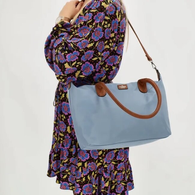 CHARM LONDON CHARM LONDON - BUCKINGHAM - SCHOOLTAS / SHOPPER - STAALBLAUW