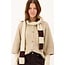 Zusss ZUSSS - THIN STRIPED SCARF TWO-TONE - DARK CHOCO/GREY OYSTER