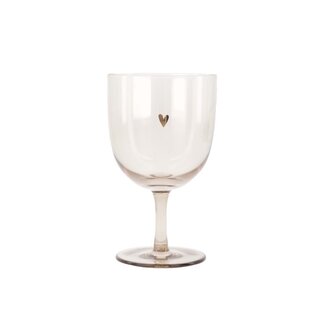Zusss ZUSSS - WINE GLASS HEART - BROWN/GOLD