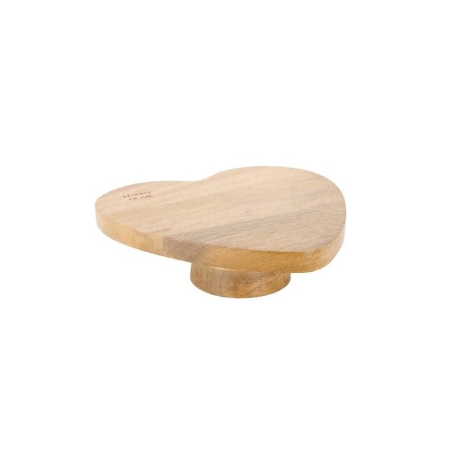 Zusss ZUSSS - SERVING TRAY WOOD HEART SHAPE - HAPPY HOME