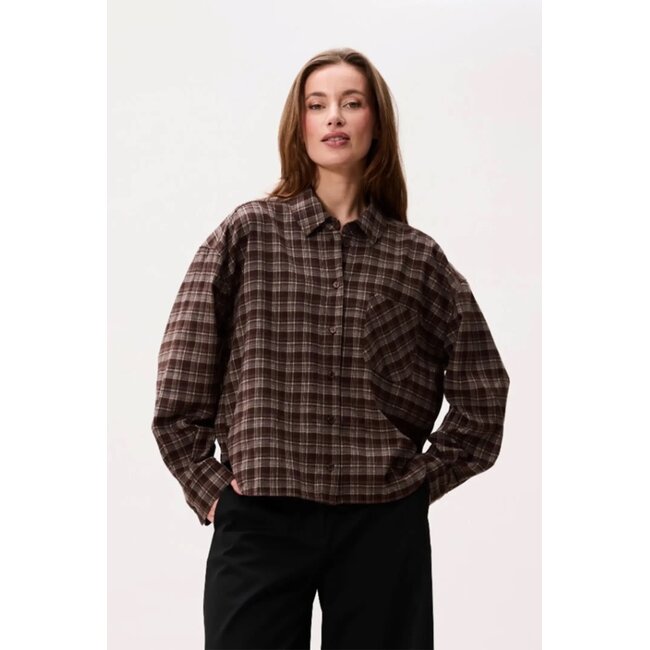 Catwalk Junkie CATWALK JUNKIE - CHECK BLOUSE - BROWN