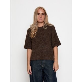 Minus MINUS - MSMARGRETHE GRS RWS KNIT T-SHIRT - TIRAMISU