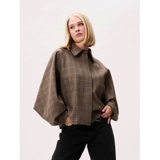 Catwalk Junkie CATWALK JUNKIE - CHECK CAPE JACKET - CARAMEL