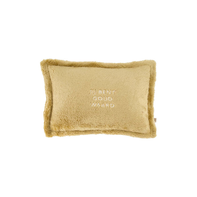 Zusss ZUSSS - KUSSEN FLUFFY - JIJ BENT GOUD WAARD - 35 X 25 - OKER