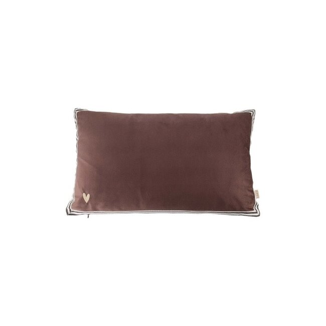 Zusss ZUSSS - KUSSEN VELVET HARTJE - 30 X 50 - DONKERBRUIN