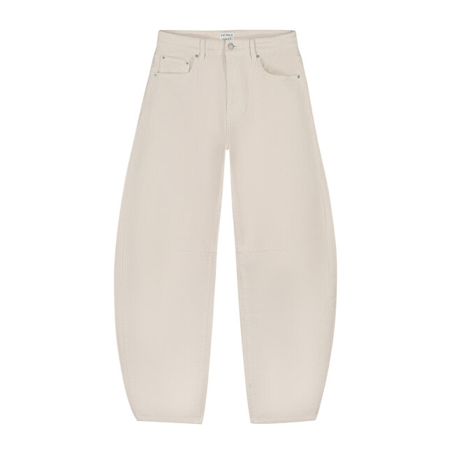 Catwalk Junkie CATWALK JUNKIE - BOLD BARREL FIT CORDUROY TROUSERS - MOONBEAM