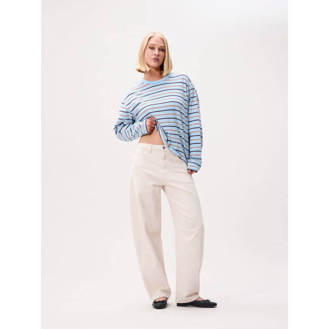 Catwalk Junkie CATWALK JUNKIE - BOLD BARREL FIT CORDUROY TROUSERS - MOONBEAM