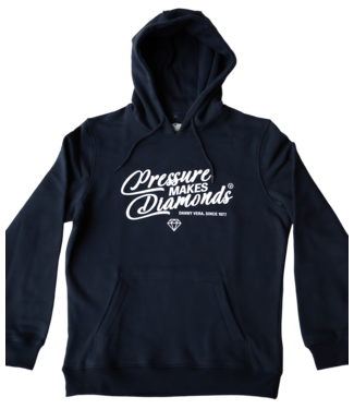 PMD Clothing Hoodie 'Pressure Makes Diamonds' (Navy/Wit)