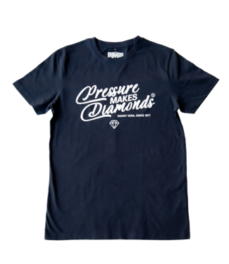 PMD Clothing T-SHIRT 'Pressure Makes Diamonds' (Navy/Wit)