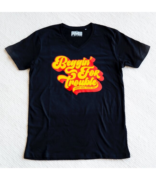 Danny Vera - T-SHIRT T-SHIRT 'Beggin' For Trouble' (V-hals Zwart)