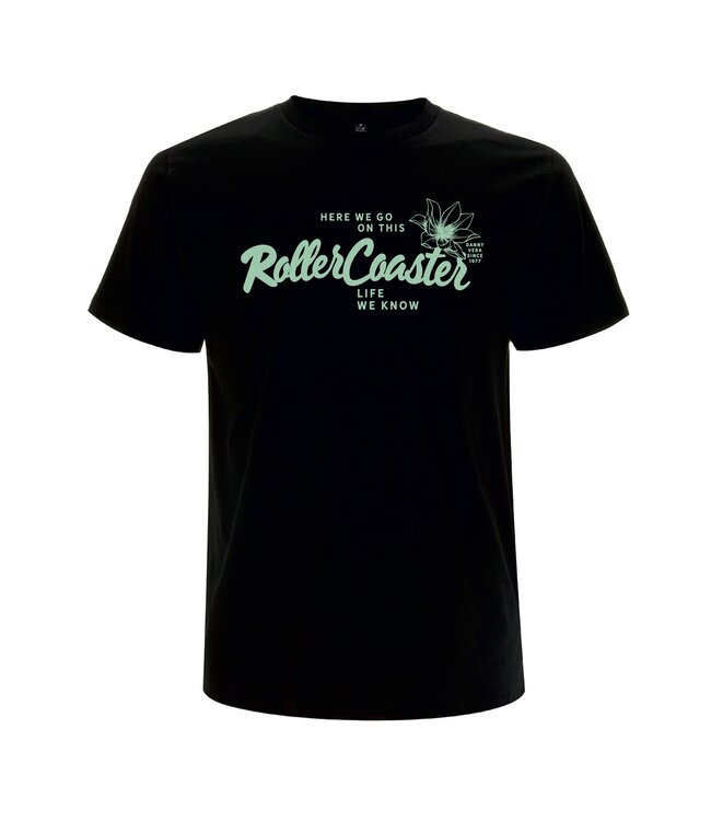 Danny Vera - T-SHIRT 'RollerCoaster' (V-hals)(Zwart/Mint)