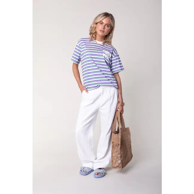 Wende Linen Low Waist Pants Off White