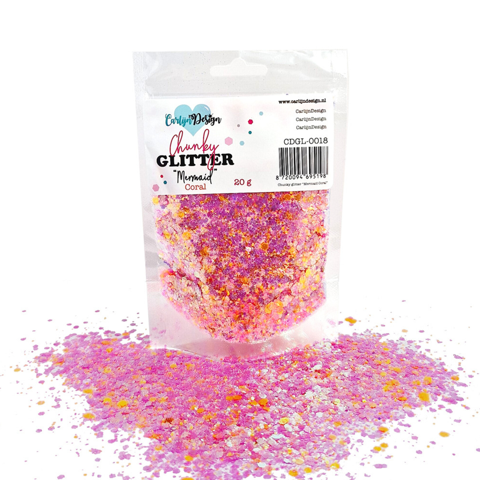 CarlijnDesign Chunky glitter Mermaid Coral