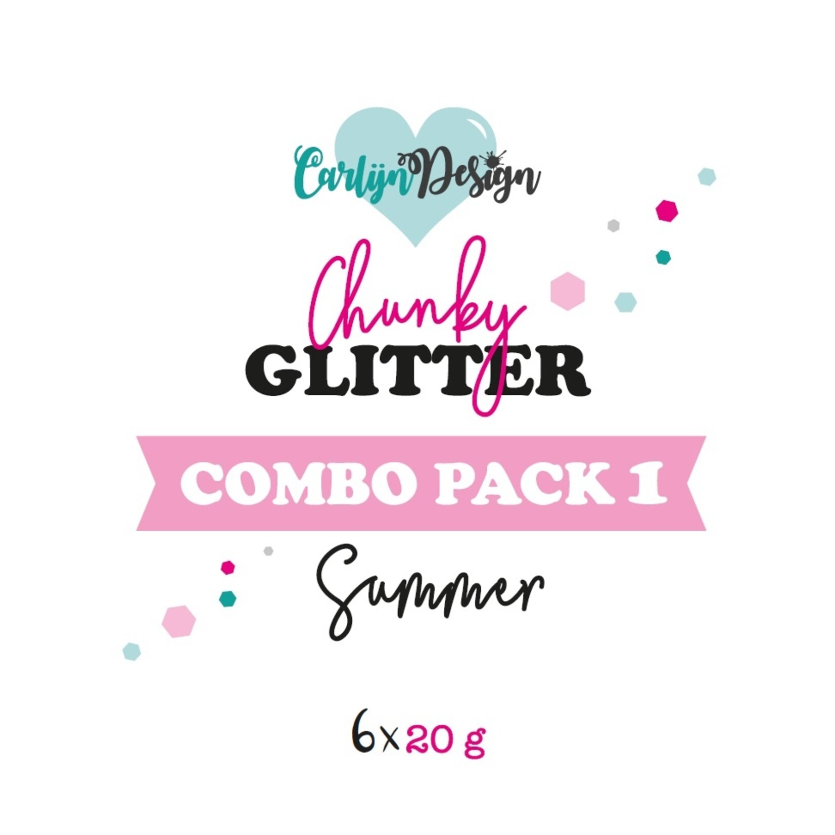 CarlijnDesign Chunky glitter COMBO PACK 1 Summer 6x