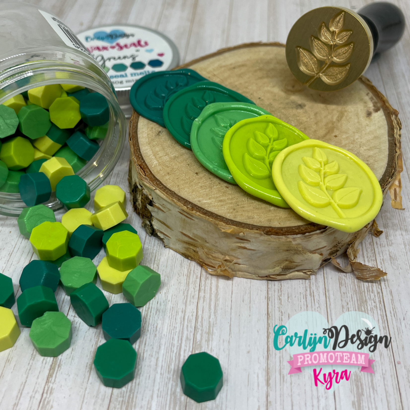 CarlijnDesign Waxzegel melts Greens