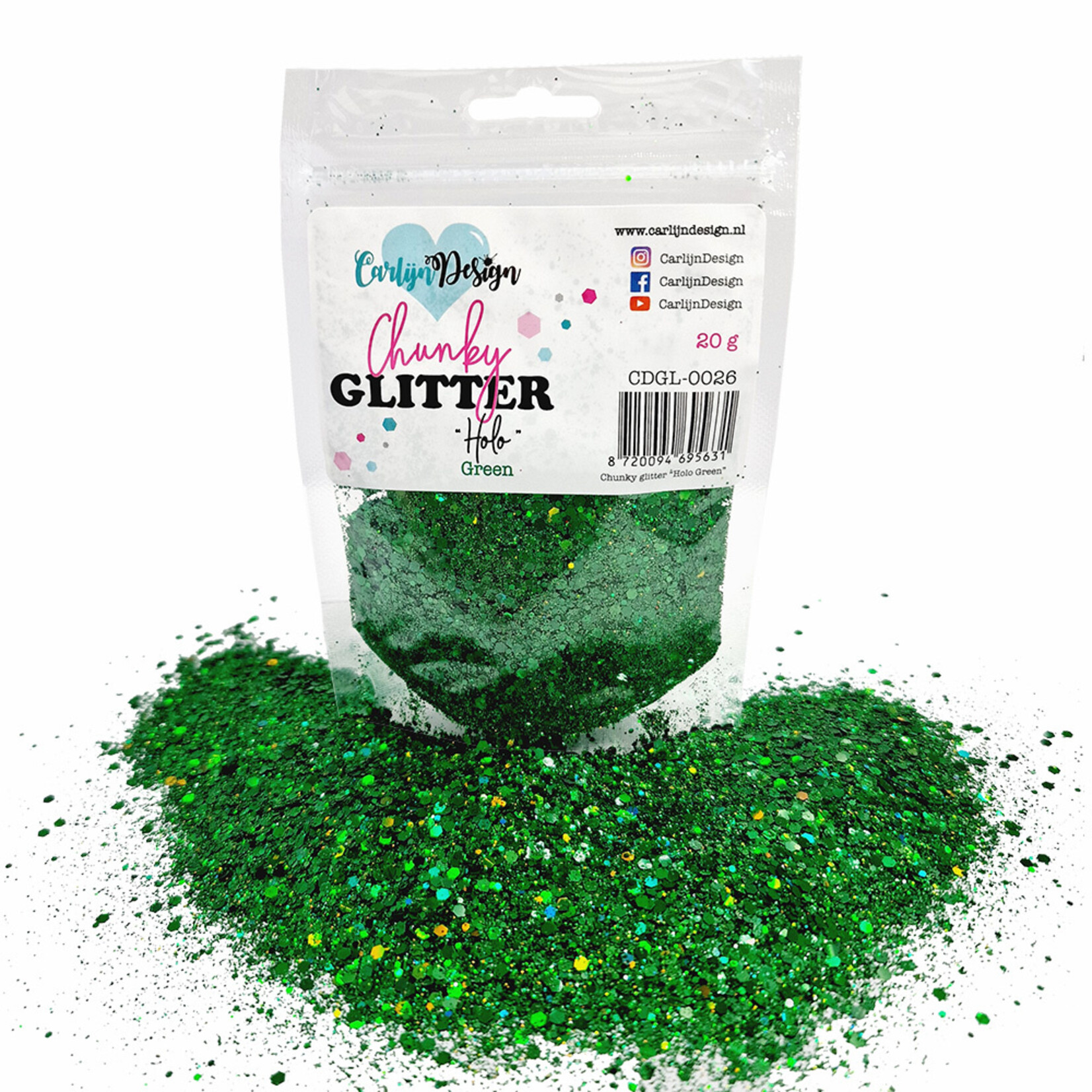 CarlijnDesign Chunky glitter Holo Green