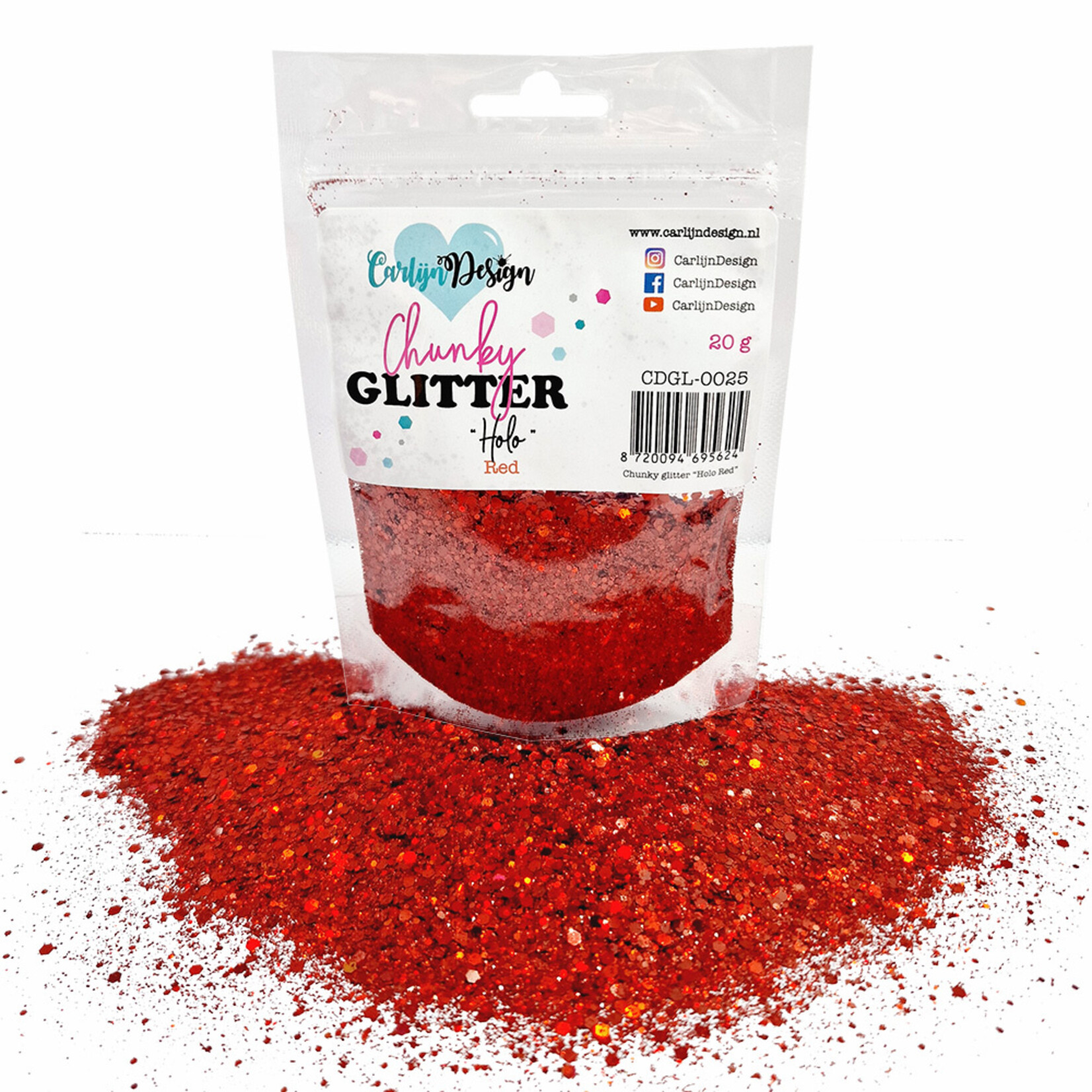 CarlijnDesign Chunky glitter Holo Red