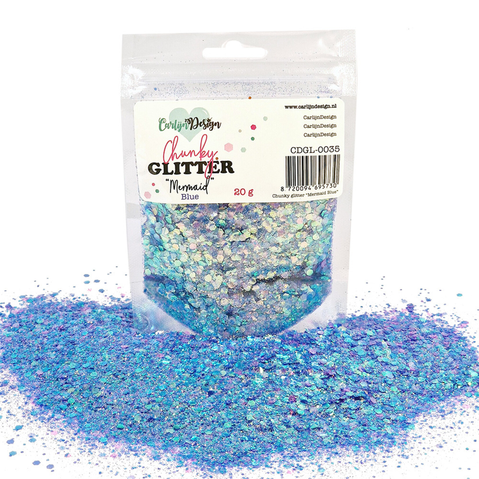 CarlijnDesign Chunky glitter Mermaid Blue