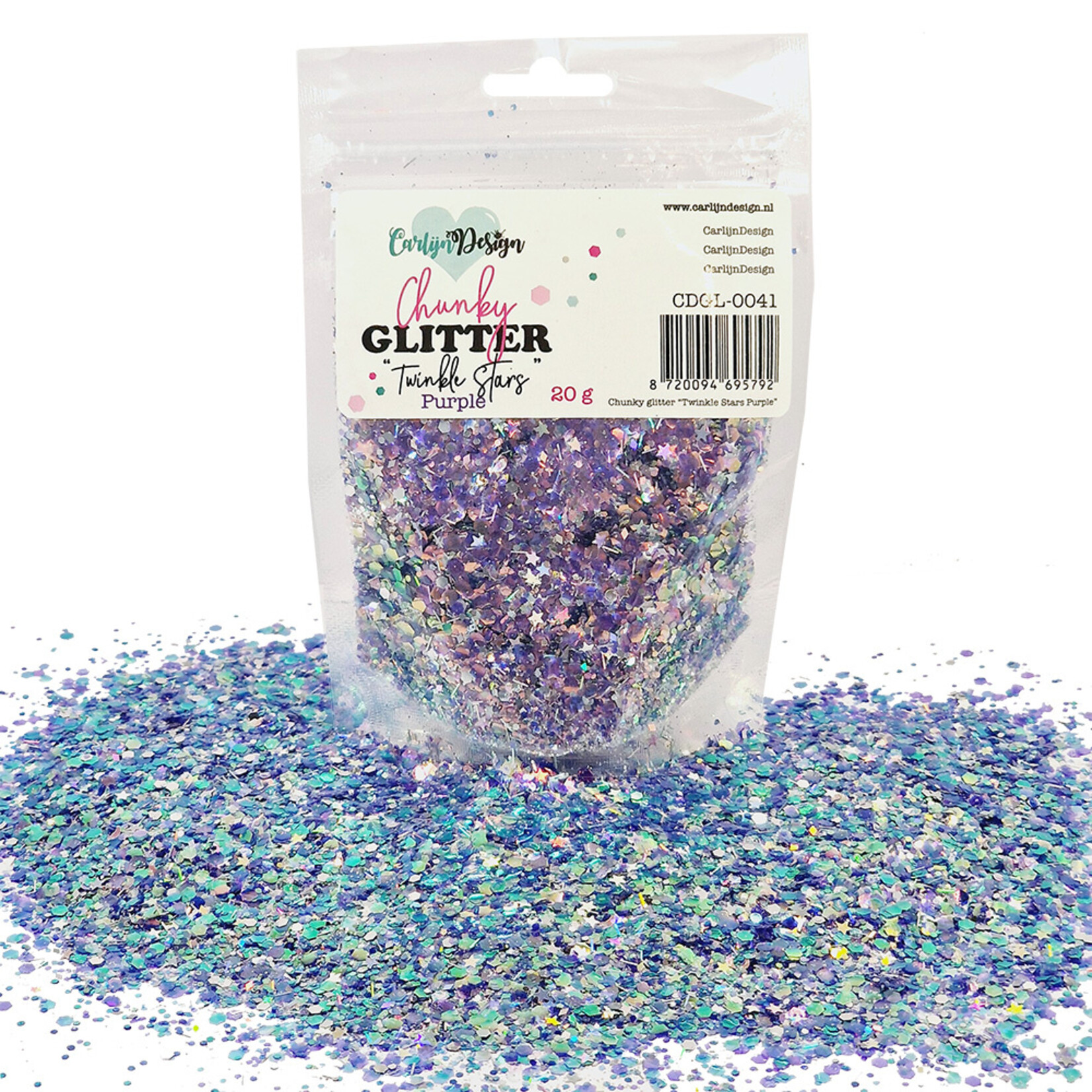 CarlijnDesign Chunky glitter Twinkle Stars Purple
