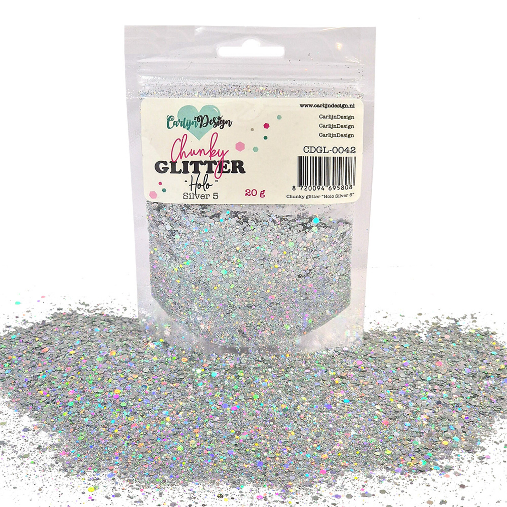 CarlijnDesign Chunky glitter Holo Silver 5