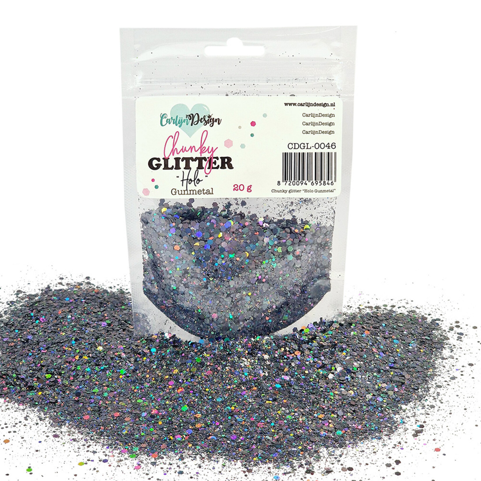 CarlijnDesign Chunky glitter Holo Gunmetal