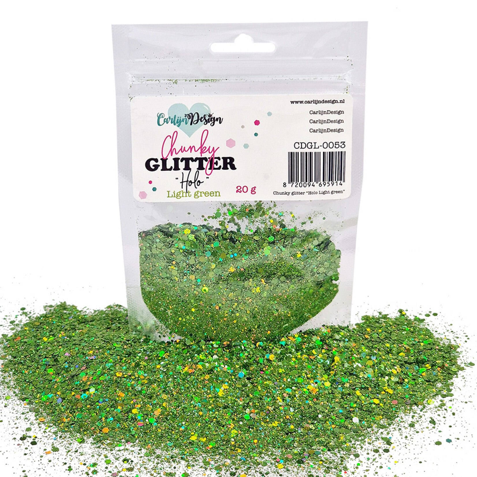 CarlijnDesign Chunky glitter Holo Light green